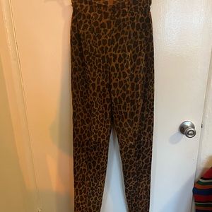 North Beach Leather Michael Hoban Leopard Print Leather Pants Size 0